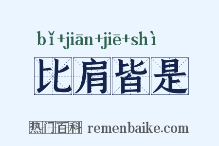 比肩皆是是什么意思的图片